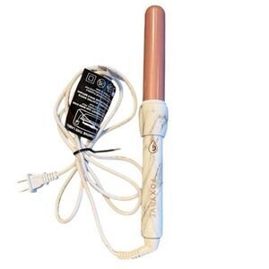 FoxyBae White Marble Rose Gold Curling Wand KS202 1.25" Curling Iron